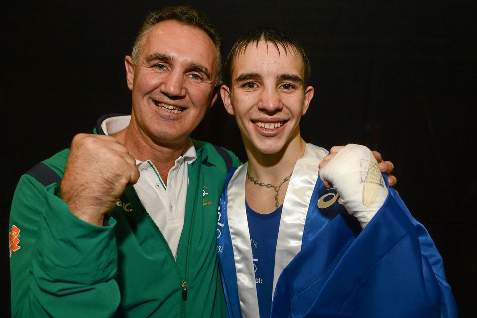 Billy Walsh with Michael Conlan at the London Olympics in 2012. Photo: Sportsfile